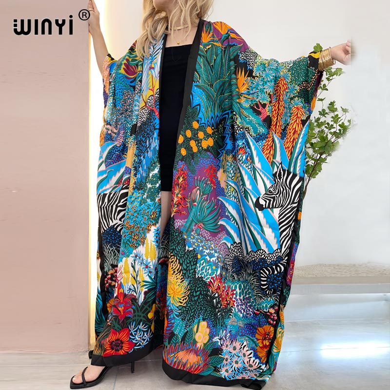 Robe Silk Women - WINYI Afrika Nahen Osten kimono Frauen