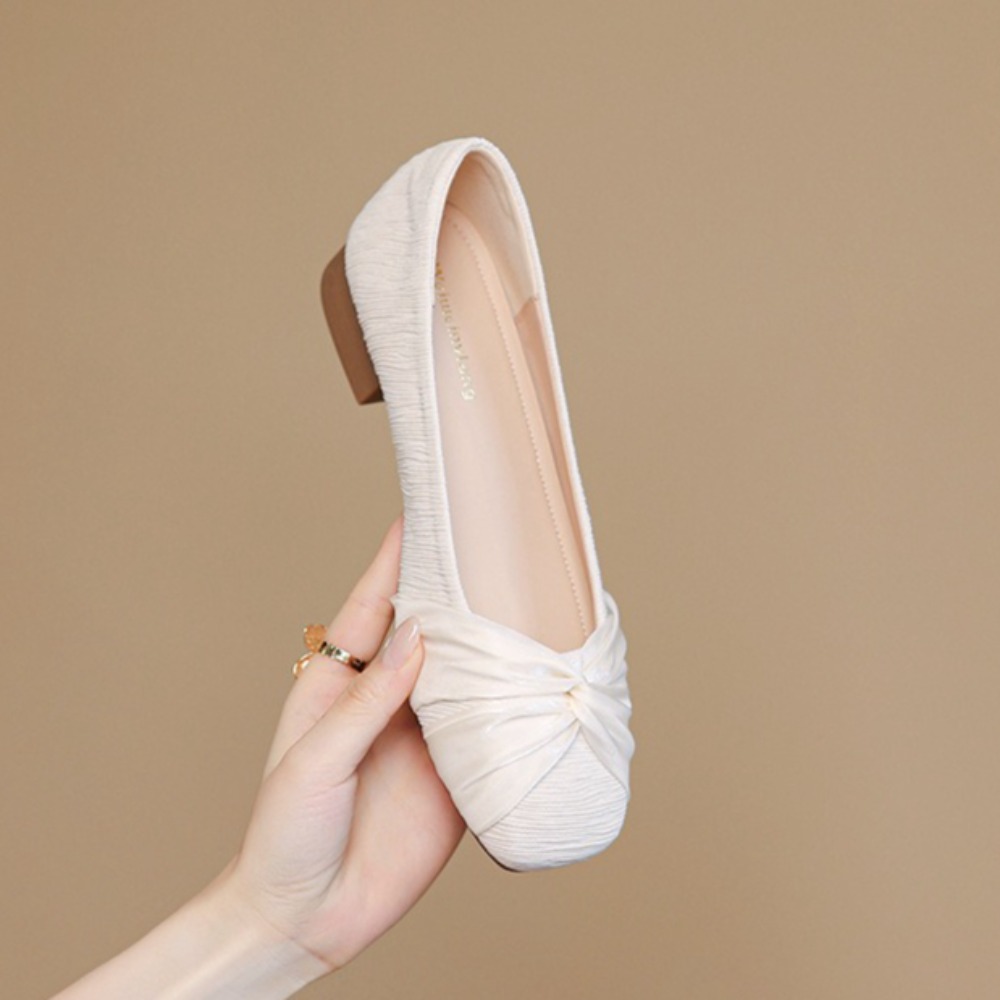 Slip Dress Satin - Elegante Damen-Flats aus Satin mit dickem