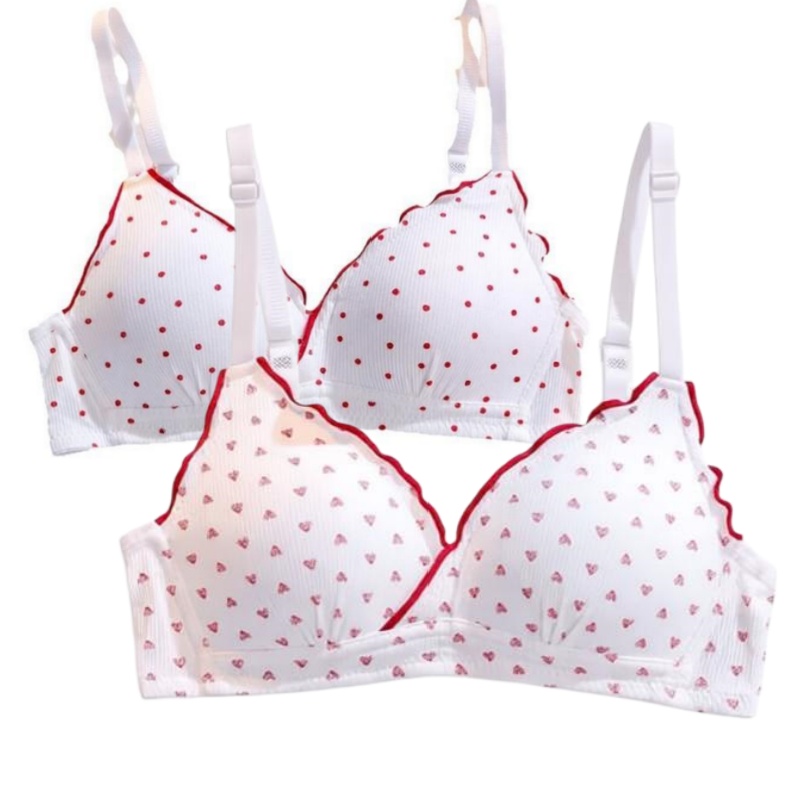 Bralette Wireless Soft - Süßes, kabelloses BH-Set, bequemes, weiches Baumwoll-Triangel-Bralette,